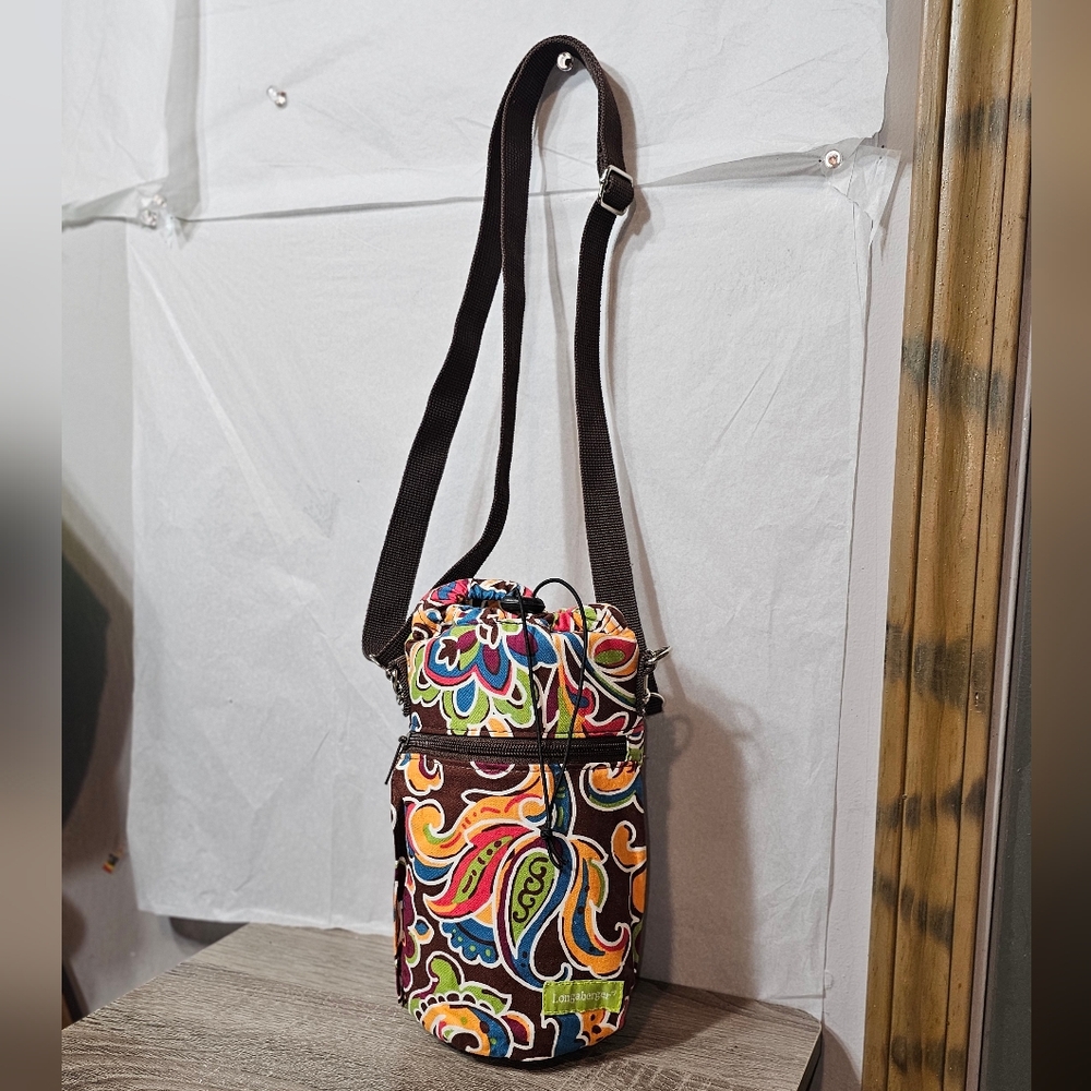 Longaberger Multicolor Paisley Bottle Carrier Crossbody - NWOT - Picture 5 of 5